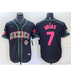Men Mexico Baseball 7 Julio Urias 2023 Black World Baseball With Patch Classic Stitched Jersey 17
