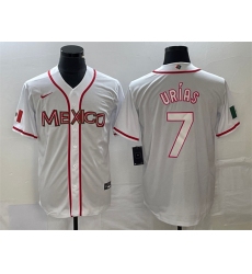 Men Mexico Baseball 7 Julio Urias New 2023 White World Baseball With Patch Classic Stitched Jersey
