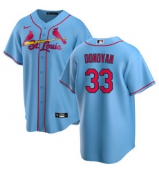 Men St  Louis Cardinals 33 Brendan Donovan Blue Cool Base Stitched Jersey