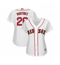 Womens Boston Red Sox 28 J D Martinez Authentic White 2019 Gold Program Cool Base Baseball Jersey 