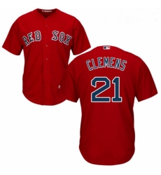 Youth Majestic Boston Red Sox 21 Roger Clemens Authentic Red Alternate Home Cool Base MLB Jersey