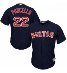 Youth Majestic Boston Red Sox 22 Rick Porcello Replica Navy Blue Alternate Road Cool Base MLB Jersey