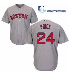 Youth Majestic Boston Red Sox 24 David Price Authentic Grey Road Cool Base MLB Jersey