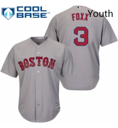 Youth Majestic Boston Red Sox 3 Jimmie Foxx Authentic Grey Road Cool Base MLB Jersey