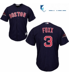 Youth Majestic Boston Red Sox 3 Jimmie Foxx Authentic Navy Blue Alternate Road Cool Base 2018 World Series Champions MLB Jersey