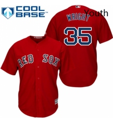 Youth Majestic Boston Red Sox 35 Steven Wright Authentic Red Alternate Home Cool Base MLB Jersey