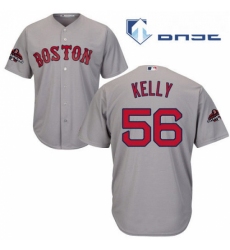 Youth Majestic Boston Red Sox 56 Joe Kelly Authentic Grey Road Cool Base 2018 World Series Champions MLB Jersey