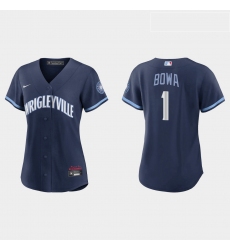 Chicago Cubs 1 Larry Bowa Women Nike 2021 City Connect Navy MLB Jersey