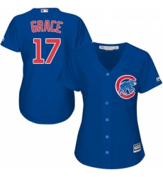 Womens Majestic Chicago Cubs 17 Mark Grace Authentic Royal Blue Alternate MLB Jersey