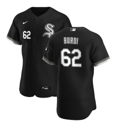 Men Chicago White Sox 62 Zack Burdi Men Nike Black Alternate 2020 Flex Base Player MLB Jersey