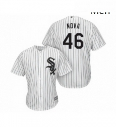 Mens Chicago White Sox 46 Ivan Nova Replica White Home Cool Base Baseball Jersey 