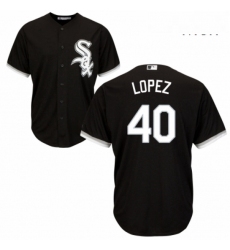 Mens Majestic Chicago White Sox 40 Reynaldo Lopez Replica Black Alternate Home Cool Base MLB Jersey 