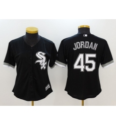 Women Chicago White Sox 45 Michael Jordan Black Stitched Jersey