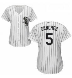 Womens Majestic Chicago White Sox 5 Yolmer Sanchez Replica White Home Cool Base MLB Jersey 