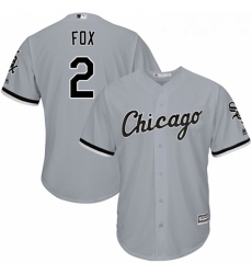 Youth Majestic Chicago White Sox 2 Nellie Fox Authentic Grey Road Cool Base MLB Jersey