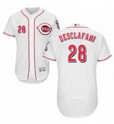 Mens Majestic Cincinnati Reds 28 Anthony DeSclafani White Home Flex Base Authentic Collection MLB Jersey