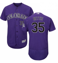 Mens Majestic Colorado Rockies 35 Chad Bettis Purple Flexbase Authentic Collection MLB Jersey