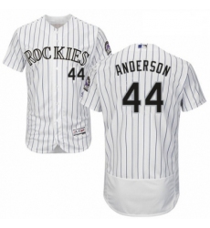 Mens Majestic Colorado Rockies 44 Tyler Anderson White Home Flex Base Authentic Collection MLB Jersey