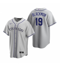 Mens Nike Colorado Rockies 19 Charlie Blackmon Gray Road Stitched Baseball Jerse