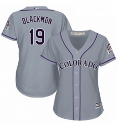 Womens Majestic Colorado Rockies 19 Charlie Blackmon Authentic Grey Road Cool Base MLB Jersey