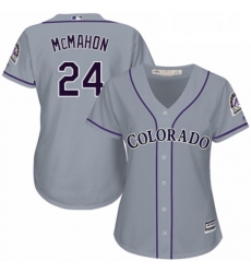 Womens Majestic Colorado Rockies 24 Ryan McMahon Authentic Grey Road Cool Base MLB Jersey 