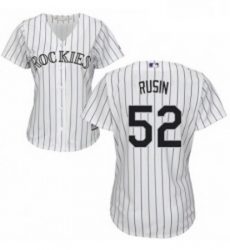 Womens Majestic Colorado Rockies 52 Chris Rusin Replica White Home Cool Base MLB Jersey 