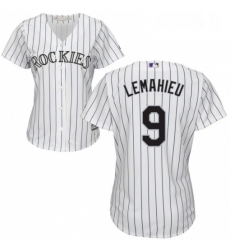 Womens Majestic Colorado Rockies 9 DJ LeMahieu Authentic White Home Cool Base MLB Jersey