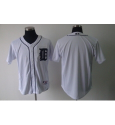 MLB Tigers Blank White Blank Cool Base Men Jersey II