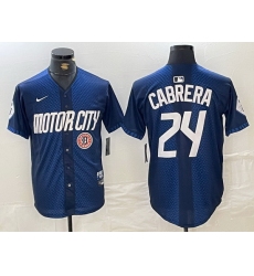 Men Detroit Tigers 24 Miguel Cabrera 2024 Navy City Connect Cool Base Limited Stitched jerseys 4