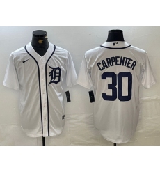 Men Detroit Tigers 30 Kerry Carpenter White Cool Base Stitched Baseball Jersey
