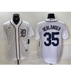 Men Detroit Tigers 35 Justin Verlander White Cool Base Stitched Baseball Jersey