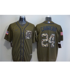 Tigers 24 Miguel Cabrera Olive 2020 Nike Cool Base Jersey