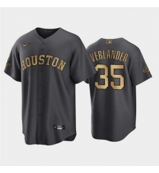 Men Houston Astros 35 Justin Verlander 2022 All Star CharcoalCool Base Stitched Baseball Jersey