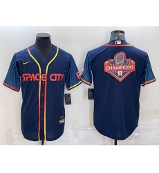 Men Houston Astros Navy 2022 World Series Champions Team Big Logo City Connect Cool Base Stitched Jersey