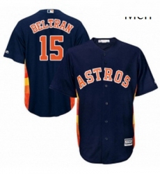 Mens Majestic Houston Astros 15 Carlos Beltran Replica Navy Blue Alternate Cool Base MLB Jersey