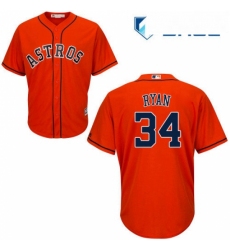 Youth Majestic Houston Astros 34 Nolan Ryan Authentic Orange Alternate Cool Base MLB Jersey