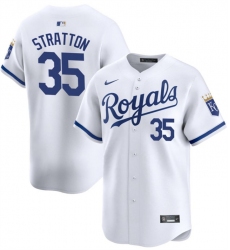 Men Kansas City Royals 35 Chris Stratton White 2024 Home Limited Cool Base Stitched Baseball Jersey