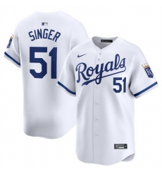 Men Kansas City Royals 51 Brady Singer White 2024 Home Limited Stitched Baseball Jersey