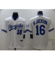 Men Nike Kansas City Royals #16 B.JACKSON White Stitched MLB Jersey