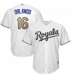 Youth Majestic Kansas City Royals 16 Paulo Orlando Replica White Home Cool Base MLB Jersey