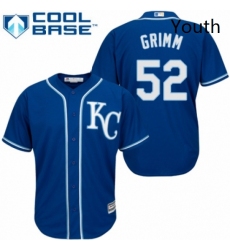 Youth Majestic Kansas City Royals 52 Justin Grimm Replica Blue Alternate 2 Cool Base MLB Jersey 