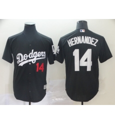 Dodgers 14 Enrique Hernandez Black Turn Back The Clock Cool Base Jersey