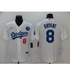 Dodgers 8 Kobe Bryant White 2020 Nike KB Cool Base Jerseys