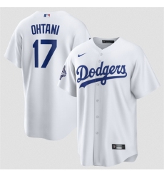 Men Los Angeles Dodgers 17 Shohei Ohtani White 2025 World Series Champions Patch Cool Base Stitched Baseball Jersey Men Los Angeles Dodgers 17 Shohei Ohtani White 2025 World Series Champions Patch Cool Base Stitched Baseball Jersey