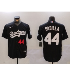 Men Los Angeles Dodgers 44 Vicente Padilla Black Cool Base Stitched Baseball Jersey 1