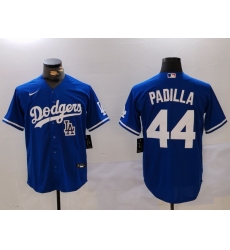 Men Los Angeles Dodgers 44 Vicente Padilla Blue Cool Base Stitched Baseball Jersey 2