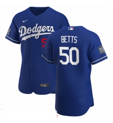 Men Los Angeles Dodgers 50 Mookie Betts Men Nike Royal Alternate 2020 World Series Bound Flex Base Player MLB Jersey