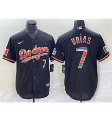 Men Los Angeles Dodgers 7 Julio Urias New Black Mexico Cool Base Stitched Jersey