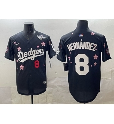 Men Los Angeles Dodgers 8 Enrique Hernandez Black 2025 World Series Patch Tokyo Series Limited Stitched Baseball Jersey Men Los Angeles Dodgers 8 Enrique Hernandez Black 2025 World Series Patch Tokyo Series Limited Stitched Baseball Jersey