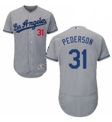 Mens Majestic Los Angeles Dodgers 31 Joc Pederson Grey Flexbase Authentic Collection MLB Jersey